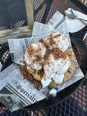 Chunky Chocolate chip cookie with coconut sorbet #Veganuary at Aguadilla Rooftop Experience in Aguada