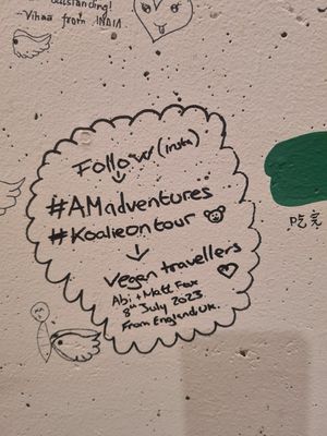 You can tag your name on there wall at Saijiki - 咲璽季 in Osaka