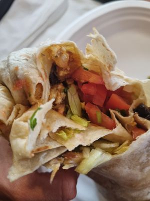Vegan burrito at Pokez in San Diego