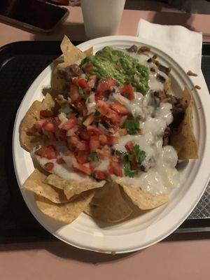 Beyond meat nachos  at Pokez in San Diego