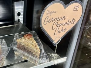 Vegan German chocolate cake  at Pokez in San Diego