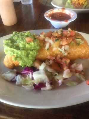 Chimichanga with tofu at Pokez in San Diego