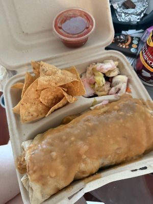 California burrito   at Pokez in San Diego