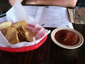 Chips and salsa at Pokez in San Diego