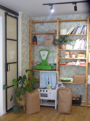 In front of the entrance at Złoty Osioł  in Katowice