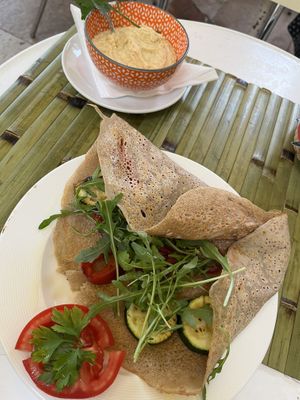 Mezzo crepe without feta cheese  at Café Berlin in Sitges