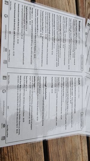 Menu at Hollywood Cafe in Hollywood