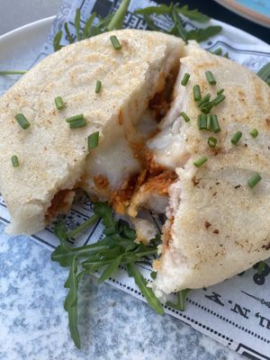 Inside the arepa!   at Rúkula Vegan Food in Malaga