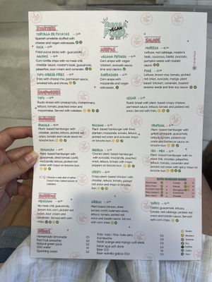 Menu  at Rúkula Vegan Food in Malaga