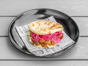 Arepa rellena at Rúkula Vegan Food in Malaga