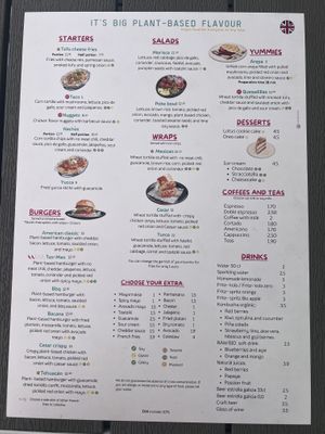 Menu  at Rúkula Vegan Food in Malaga