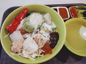 YTF dry version at Ji Xiang Vegetarian Handmade Yong Tau Foo - 吉祥手工素酿豆腐 in Northeast Singapore