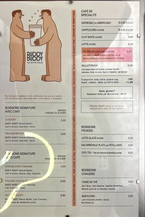 Menu   at Buddy Buddy in Paris