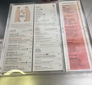 Menu at Buddy Buddy in Paris