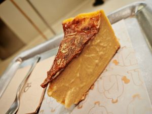 Almond custard, bourdon vanilla, soy, almond butter praline (gluten-free) at Buddy Buddy in Paris