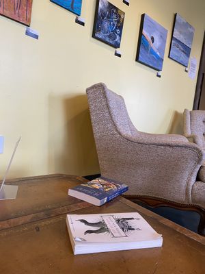 Two of my fav books!  at The Pine Heart Café in Spokane