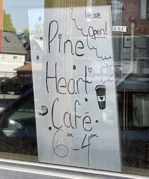 Sign in window   at The Pine Heart Café in Spokane