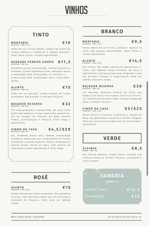 Menu 3  at Oásis da Lagoa in Vila Nova De Santo Andre