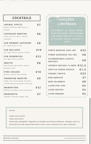 Menu 4  at Oásis da Lagoa in Vila Nova De Santo Andre