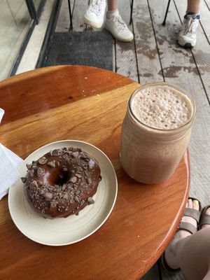 Chocolate donut and chocolate milkshake😄 at The Better Donut - temporarily closed in Tulum