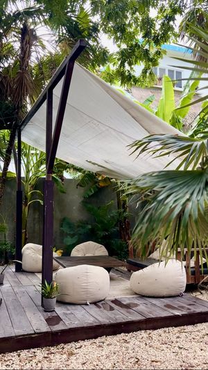 Outdoor seating area🫶🏾  at The Better Donut - temporarily closed in Tulum