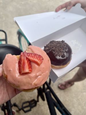 Strawberry and double chocolate  at The Better Donut - temporarily closed in Tulum