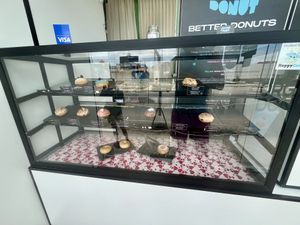 Looked a little empty, but they were able to make any of the flavors seen  at The Better Donut - temporarily closed in Tulum