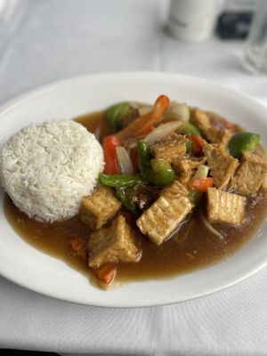 Fresh ginger sauce tofu  at Thai On The Beach in Fort Lauderdale