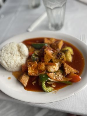 Sweet and sour tofu  at Thai On The Beach in Fort Lauderdale