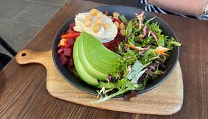  Avocado, beetroot and hummus salad  at DG Expresso in Docklands