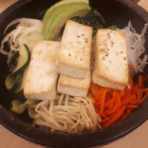 Bibimbap w/ tofu and avocado at Imonay Korean Restaurant in Toronto