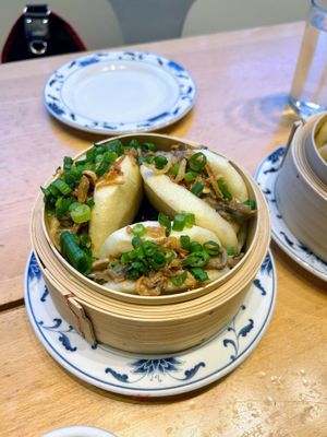 Mushroom buns — must have !  at Boke Bowl in Portland