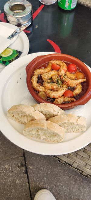 Bruno's vegan prawn pil pil at Bruno's Bar Restaurant in 