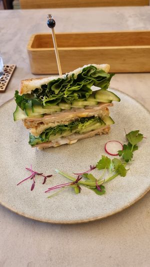 Ham and vegetables sandwich at Cafe Gallery Sun 燦 in Kyoto