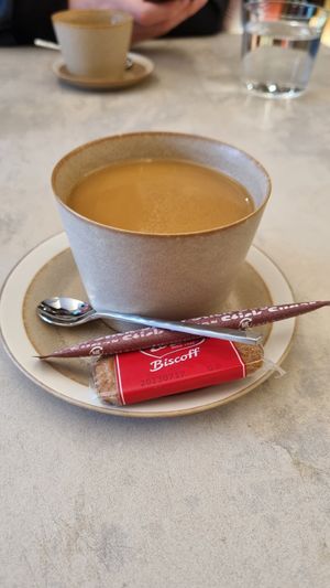 Cafe au lait at Cafe Gallery Sun 燦 in Kyoto