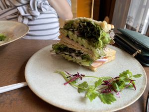 Sendwich hum and vegetable   at Cafe Gallery Sun 燦 in Kyoto