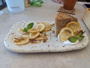 banana cake - so good! at Cafe Gallery Sun 燦 in Kyoto