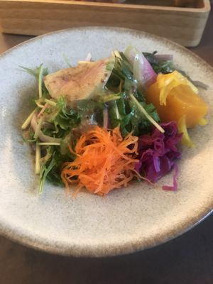 Seasonal salad -appetizer  at Cafe Gallery Sun 燦 in Kyoto