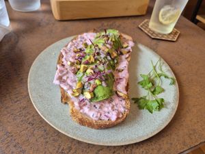 The best avocado toast! at Cafe Gallery Sun 燦 in Kyoto