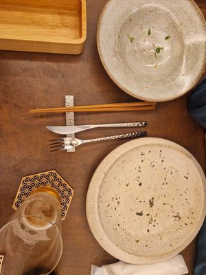 All gone, and the chopstick holder is where it belongs. at Cafe Gallery Sun 燦 in Kyoto