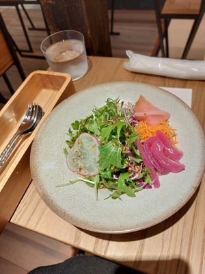 Appetizer salad at Cafe Gallery Sun 燦 in Kyoto
