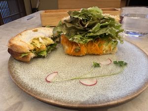 Sandwich was delicious and beautifully presented   at Cafe Gallery Sun 燦 in Kyoto
