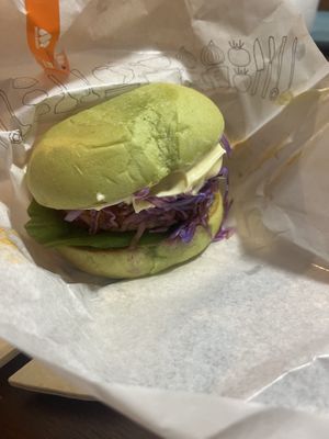 Plant based burger  at Mos Burger - Kyoto Nijo Station in Kyoto
