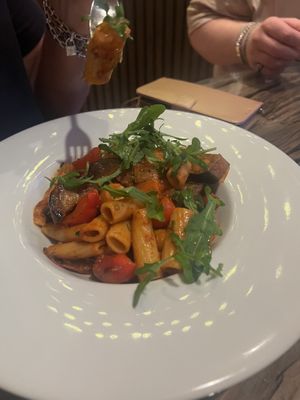 Mediterranean pasta  at La Luna   in Pontyclun