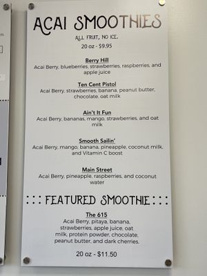 Menu  at Wild Berry Acai in Nashville