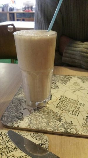 Gingerbread smoothie  at Global Tribe Cafe in Leeds