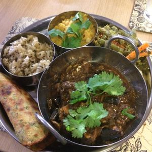 'South Indian Thali'. at Global Tribe Cafe in Leeds