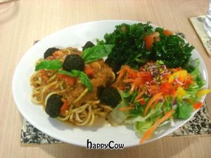 Raw spaghetti, delish! at Global Tribe Cafe in Leeds