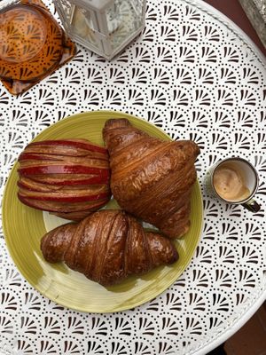 2 plain croissants and 1 strawberry croissant.   at I Dolci di Checco - Maybe closed in Rome