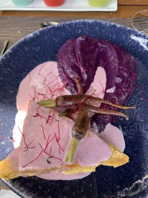 Purple tofu  at Essencia in Porto